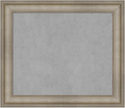Amanti Art Silver Framed Magnetic Board 25x29 Medium Vision Board for use with Magnets, 100% Metal Sheet to Display Items as Office Decor or for Home Organization in mudroom, Kitchen or Kids Room