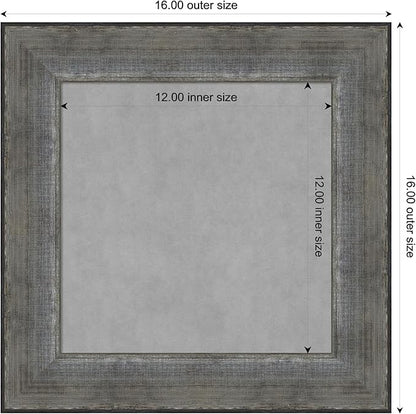 Amanti Art Silver Framed Magnetic Board 16x16 X-Small Vision Board for use with Magnets, 100% Metal Sheet to Display Items as Office Decor or for Home Organization in mudroom, Kitchen or Kids Room