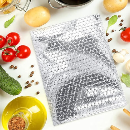 Amiff Silver Thermal Bubble Mailer, ‎24 x 20 Inches. 10 Pack Metallic Bubble Mailers. Self-Seal Insulated Mailers for Cold Shipping. Padded Envelopes Waterproof. Thermal Bag for Food, Cosmetics