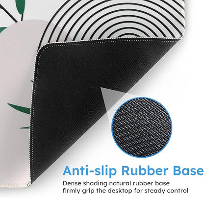 iCasso Extended Gaming Mouse Pad (35.4x15.7 in), Large 3mm Non-Slip Rubber Base Mousepad with Stitched Edges, Waterproof Keyboard Mouse Mat Desk Pad for Work, Game, Office, Home-Elm Leaf