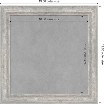 Amanti Art Silver Framed Magnetic Board 19x19 Small Vision Board for use with Magnets, 100% Metal Sheet to Display Items as Office Decor or for Home Organization in mudroom, Kitchen or Kids Room