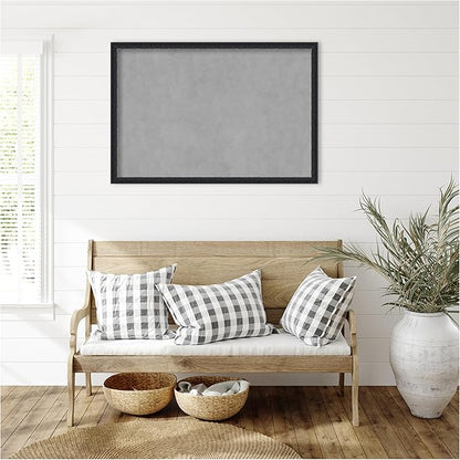 Amanti Art Black Framed Magnetic Board 26x38 Large Vision Board for use with Magnets, 100% Metal Sheet to Display Items as Office Decor or for Home Organization in mudroom, Kitchen or Kids Room