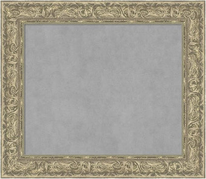 Amanti Art Silver Framed Magnetic Board 27x31 Medium Vision Board for use with Magnets, 100% Metal Sheet to Display Items as Office Decor or for Home Organization in mudroom, Kitchen or Kids Room