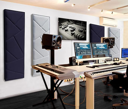 Tönnen Sublime Acoustic Panel | Professional Sound Absorbing Panel | Decorative Soundproof Panel | Acoustic Wall Panel (38x15x2 in - 1 piece - Gray)