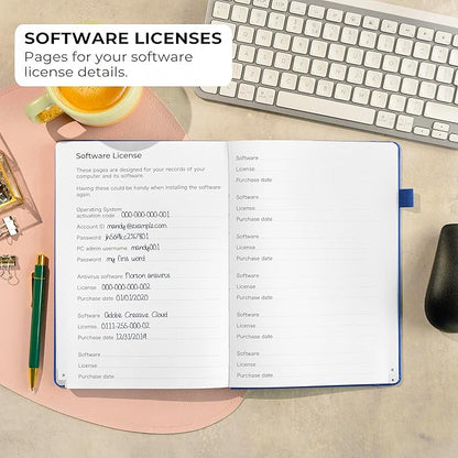 Clever Fox Password Book with alphabetical tabs. Internet Address Organizer Logbook. Large Password Keeper for Website Logins (Royal Blue)