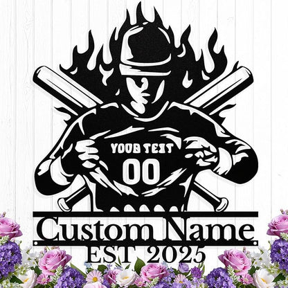 Personalized Baseball Metal Sign Custom Baseball Signs Wall Art, Custom Name Sign for Player, Boys Room Decor, Sports Wall Decor, Gift for Boys, Team, Dad, Man