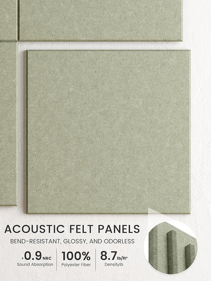 Bumusty Large Cork Board 36"x24" Alternative - 6 Pack Felt Wall Tiles with 40 Safe Removable Adhesive Tabs, 30 Pushpins, Cork Boards for Walls Pin Board Bulletin Board Office Decor (Sage)