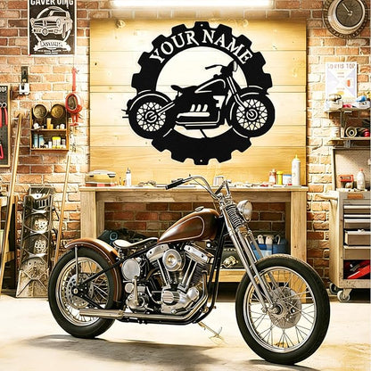Custom Dirt Bike Metal Signs Personalized Motorcycle Name Sign Custom Garage Decor Motorbikes Wall Art Decor Motorcycle Sign Men Room Decorate Gifts for Men Husband Rider