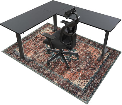 Anidaroel 46"x72" Large Chair Mat for Hardwood Floor/Tile Floor, Desk Chair Mat for Hard Floors, Under Desk Rug Protector for Rolling Chair, Low Pile Carpet Floor Mat for Home Office