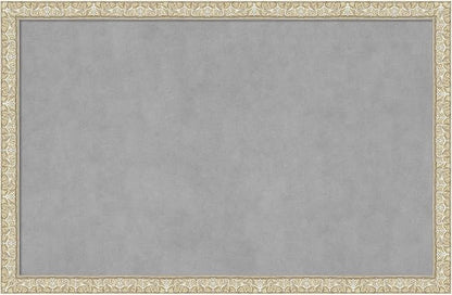 Amanti Art Silver Framed Magnetic Board 22x34 Large Vision Board for use with Magnets, 100% Metal Sheet to Display Items as Office Decor or for Home Organization in mudroom, Kitchen or Kids Room