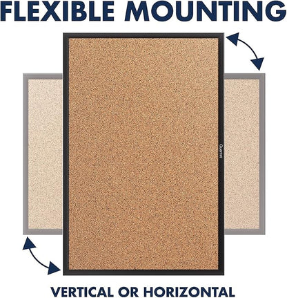 Quartet Cork Board, Bulletin Board, 5' x 3' Corkboard, Black Frame (2305B)
