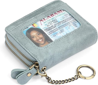 GOIACII Small Genuine Leather Wallet for Women, RFID Blocking Credit Card Holder Wallet