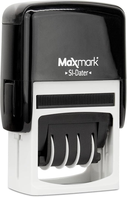 MaxMark Office Self Inking Date Stamp with Phrase Denied - Black Ink