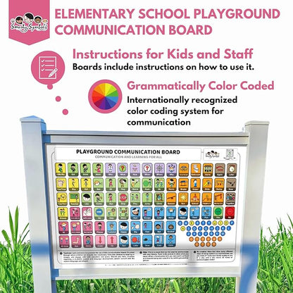 Weather-Proof Aluminum School Playground Communication Board for Autism - Outdoor Inclusive Communication Aid, Lightweight & Durable for Autism & Inclusive Play