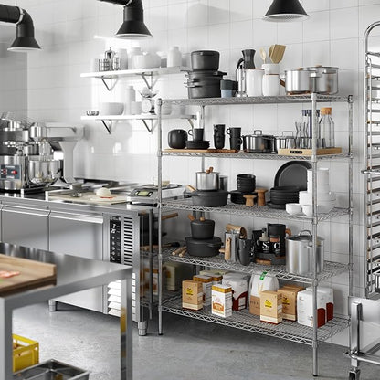 Regal Altair 21" Deep x 48" Wide x 64" Height Wire Shelving Kit | 5-Tier | NSF Commercial Storage Rack Unit
