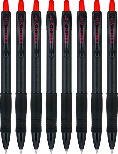 Pilot G2 Edge Red, Premium Gel Roller Pens, Sensory Writing Experience, 8ct box, Fine Point 0.7 mm