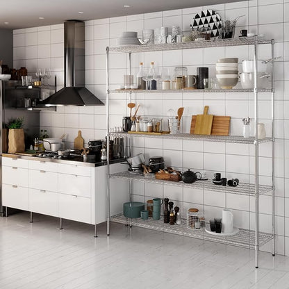Regal Altair 18" Deep x 72" Wide x 86" Height Wire Shelving Kit | 5-Tier | NSF Commercial Storage Rack Unit