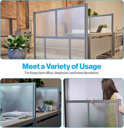 NBF Office Partitions - Cubicle Privacy Panel Wall Divider - Modern Room Separator with Quick Assembly - Indoor Laminate Free Standing Portable Room Divider Panel - 52" H x 73" W (Gray)