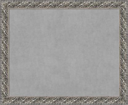 Amanti Art Silver Framed Magnetic Board 38x46 X-Large Vision Board for use with Magnets, 100% Metal Sheet to Display Items as Office Decor or for Home Organization in mudroom, Kitchen or Kids Room