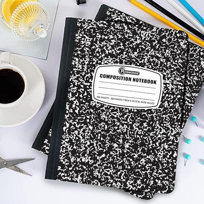 Rosmonde 1000 Pack (Pallet) Composition Notebooks Bulk, Wide Ruled, Pallet of Notebooks, 200 Pages (100 Sheets), 9-3/4 x 7-1/2, Bulk Notebooks for School, Bulk Office Notebooks, 4-7 Days Transit