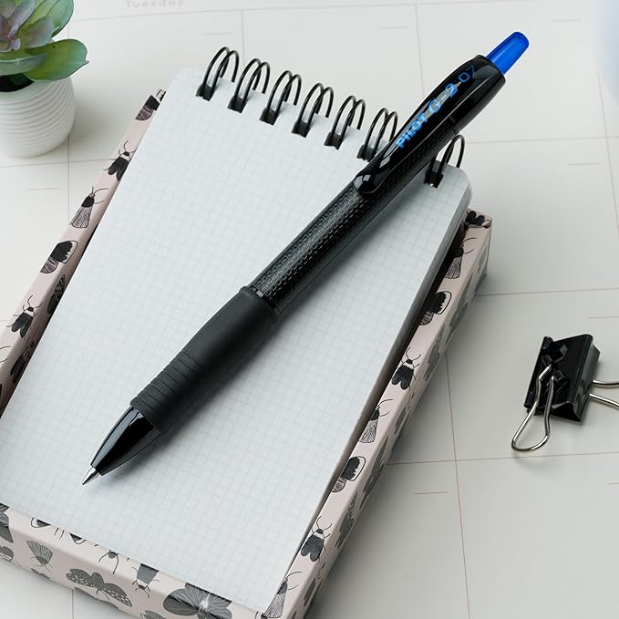 Pilot G2 Edge Blue Pens, Premium Gel Roller Pens, Sensory Writing Experience, 12ct box, Fine Point 0.7 mm