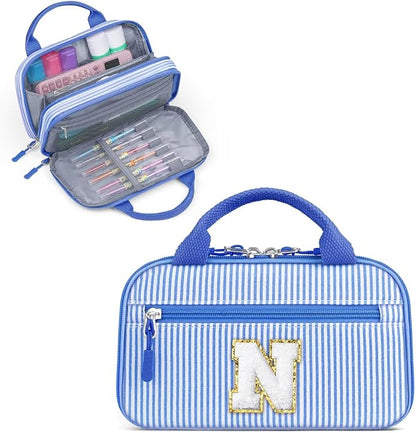 YOOLIFE Cute Pencil Case for Girls, Blue Pencil Pouch Bag, Aesthetic Pen Pouch School Supplies for Teen Girls, Blue N