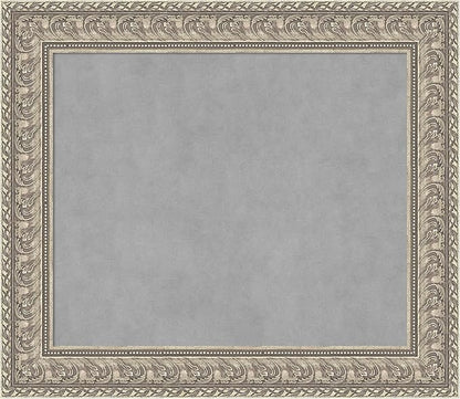 Amanti Art Silver Framed Magnetic Board 27x31 Medium Vision Board for use with Magnets, 100% Metal Sheet to Display Items as Office Decor or for Home Organization in mudroom, Kitchen or Kids Room