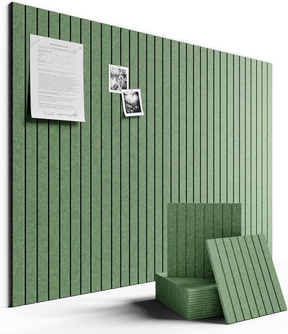 Large Felt Bulletin Board 48" x 36" Cork Board Alternative-12 Pack with 70 Safe Removable Adhesive Tabs, Cork Boards for Walls Cork Board for Home Office Classroom Pin Board-Moss Green