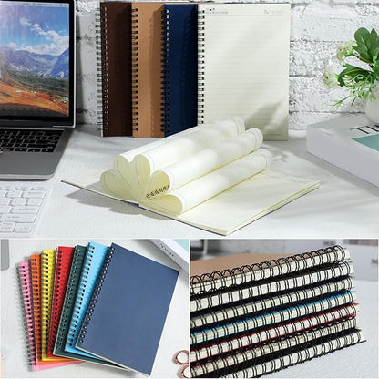 Leelosp 12 Pack Small Spiral Notebook A5 Lined College Ruled Spiral Journal Notebook 5.5 x 8.3 Inch Kraft Cover, 120 Pages for Work Students Office Business(Multi Colors)