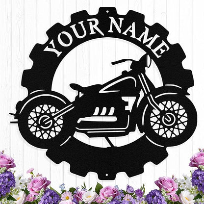 Custom Dirt Bike Metal Signs Personalized Motorcycle Name Sign Custom Garage Decor Motorbikes Wall Art Decor Motorcycle Sign Men Room Decorate Gifts for Men Husband Rider