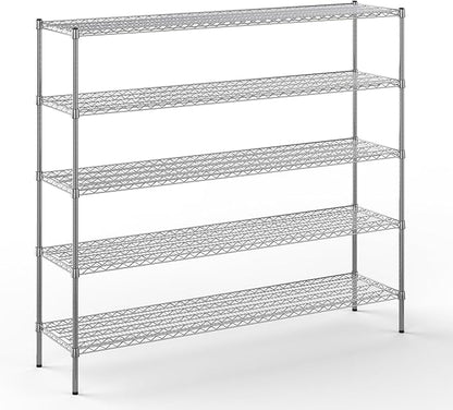 Regal Altair 18" Deep x 72" Wide x 64" Height Wire Shelving Kit | 5-Tier | NSF Commercial Storage Rack Unit