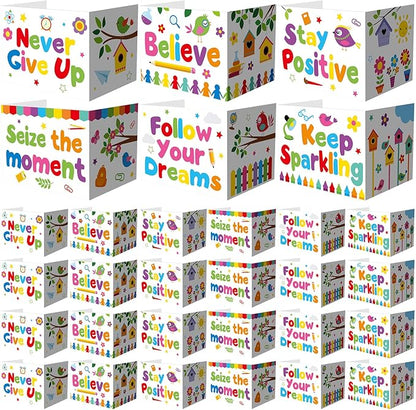 Honoson 24 Pcs Bulk Inspirational Privacy Folders for Students Cardboard Test Privacy Boards Motivational Words Desk Dividers Shield for Classroom School Study Supplies, 6 Styles(Energetic)