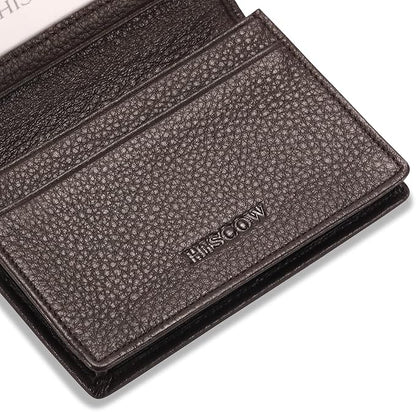 Leather Business Card Case Holder for Men & Women, Italian Calfskin