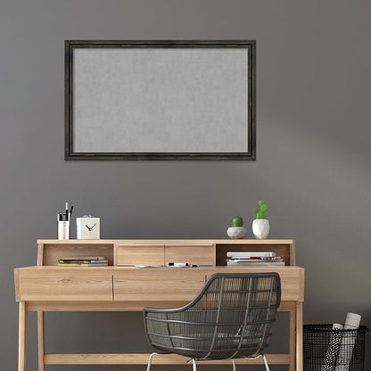 Amanti Art Black Framed Magnetic Board 27x43 Large Vision Board for use with Magnets, 100% Metal Sheet to Display Items as Office Decor or for Home Organization in mudroom, Kitchen or Kids Room