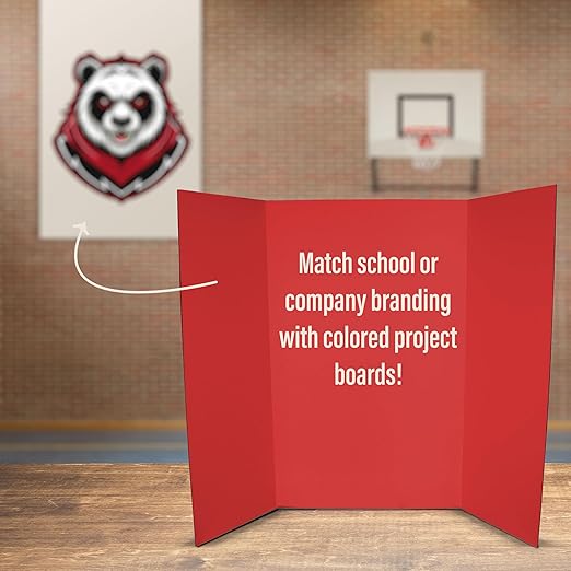 Flipside Products 36” x 48” Foam Project Boards for Presentations, Science Fair, School Projects, Event Displays and Trifold Picture Board - Red - 24 Pack
