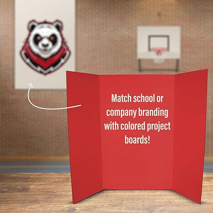 Flipside Products 36” x 48” Foam Project Boards for Presentations, Science Fair, School Projects, Event Displays and Trifold Picture Board - Red - 24 Pack