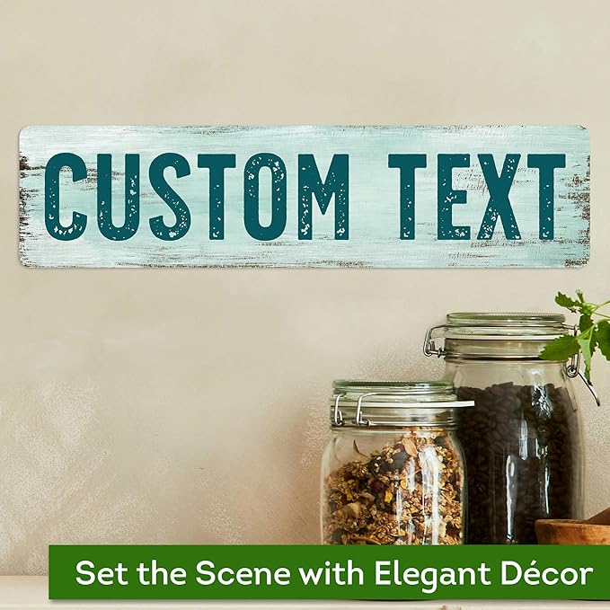 Custom Sign, Custom Street Sign, 11 Font Colors, 13 Font Styles, 4 Hole Options, 22 Sizes, 3x12 Inches, Rust Free DiBound, Fade Resistant, Made in USA by My Sign Center (Shabby Chic)