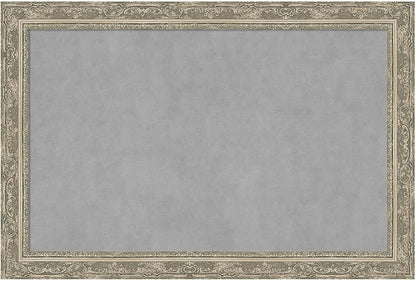 Amanti Art Silver Framed Magnetic Board 24x36 Large Vision Board for use with Magnets, 100% Metal Sheet to Display Items as Office Decor or for Home Organization in mudroom, Kitchen or Kids Room