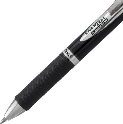 Pentel EnerGel PRO Permanent Gel Pen, (0.7mm), Medium Line, Archival and Water-Proof, Black Ink, Pack of 2 (BLP77BP2A)