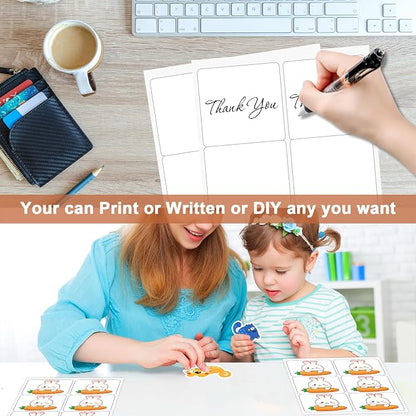 3 1/3" x 4" (25 Sheets) Address Labels, Labels Sticker Paper for Laser/Ink Jet Printer, Printable and Writable White Sticker Labels- Matte, 6 per Page Labels (Total 150 Labels)