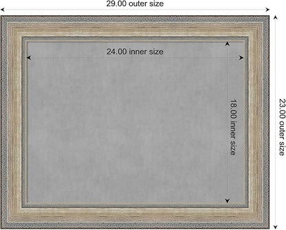 Amanti Art Silver Framed Magnetic Board 23x29 Medium Vision Board for use with Magnets, 100% Metal Sheet to Display Items as Office Decor or for Home Organization in mudroom, Kitchen or Kids Room
