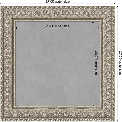 Amanti Art Silver Framed Magnetic Board 27x27 Medium Vision Board for use with Magnets, 100% Metal Sheet to Display Items as Office Decor or for Home Organization in mudroom, Kitchen or Kids Room