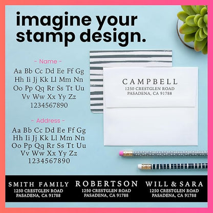 ExcelMark Personalized Return Address Stamp – Custom Self Inking Rubber Stamp (Medium, Simple Classic)