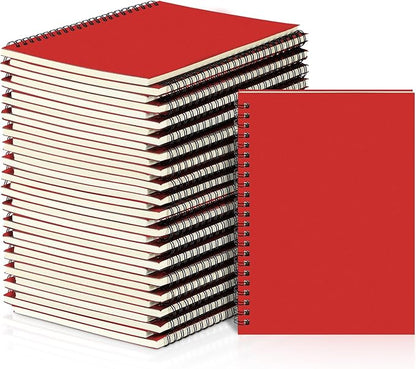 Yahenda 36 Pcs Spiral Notebook Bulk A5 Journal Lined 8.3'' x 5.5'' Writing Composition Paper Small Notepad Subject Notebook for Students Office Business Back to School Supplies (Red)