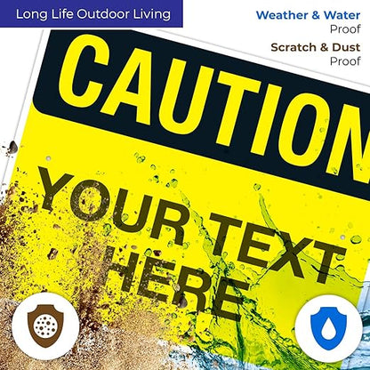 Custom Caution Sign, OSHA Sign, 24x30 Inches, Rust Free .063 Aluminum, Fade Resistant, Indoor/Outdoor Use, Made in USA