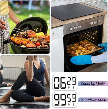 Weewooday 24 Pcs Digital Kitchen Timer Magnetic Timer Bulk On/Off Switch Minute Second Count up Countdown Loud Alarm for Exercise Cook Baking (Classic Color)