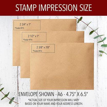 The Duncans Personalized Address Stamp | Envelope Return Address Stamps for Couples and Families | Custom Gift (1, Wood Handle)