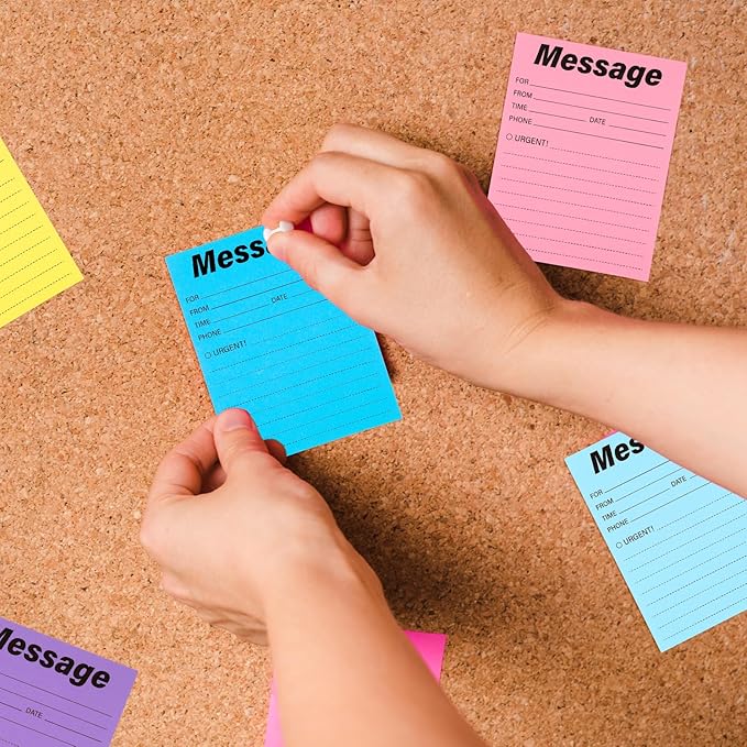 9Pack Phone Message Pads for Office, 4 x 5 Inch Self-Stick Note Pads, While You were Out Message Pad Neon Sticky Notes, Urgent Sticky Note for Work Call, Office Supplies, 50 Sheets/Pack (Style-A)
