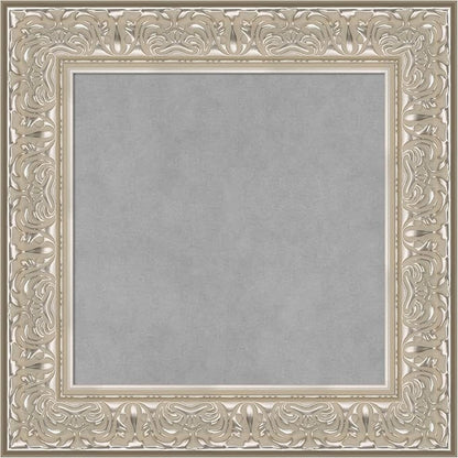 Amanti Art Silver Framed Magnetic Board 23x23 Small Vision Board for use with Magnets, 100% Metal Sheet to Display Items as Office Decor or for Home Organization in mudroom, Kitchen or Kids Room