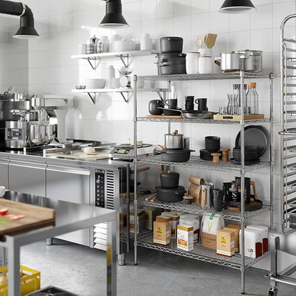Regal Altair Wire Shelving Kit | NSF Commercial Storage Rack Unit (5-Tier | 64" Height, 21" Deep x 42" Wide)